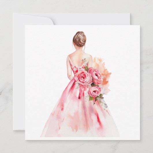 Minimale bruidsbruiloft dank je wel kaart (Achterkant)