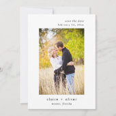 Minimale bruiloft Bewaar de datum fotokaart Save The Date (Voorkant)