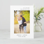 Minimale bruiloft Bewaar de datum fotokaart Save The Date (Staand voorkant)