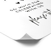 Minimale bruiloft Dank u alstublieft één teken nem Poster (Hoek)