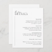 Minimale bruiloft Details Behuizing Kaart LAYLA (Voorkant / Achterkant)