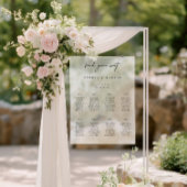 Minimale bruiloft Frosted Acryl Zitkaarten Teken Bord