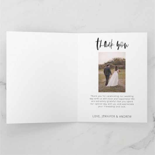 Minimale bruiloft Hartelijk dank Bedankkaart (Binnen)