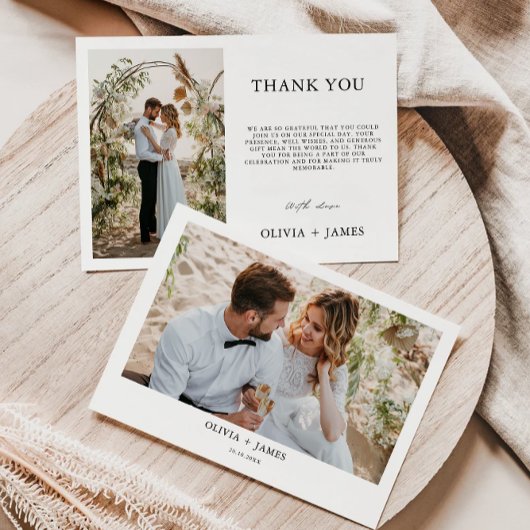 Minimale bruiloft Hartelijk dank Kaart