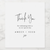 Minimale bruiloft Hartelijk dank voor handgeschrev Wijn Etiket (Enkel label)