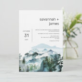 Minimale bruiloft in de moderne bergen kaart (Staand voorkant)