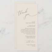 Minimale bruiloft Plaats instelling Hartelijk dank Programma (Voorkant / Achterkant)