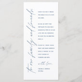 Minimale bruiloft Plaats instelling Hartelijk dank Programma (Voorkant)