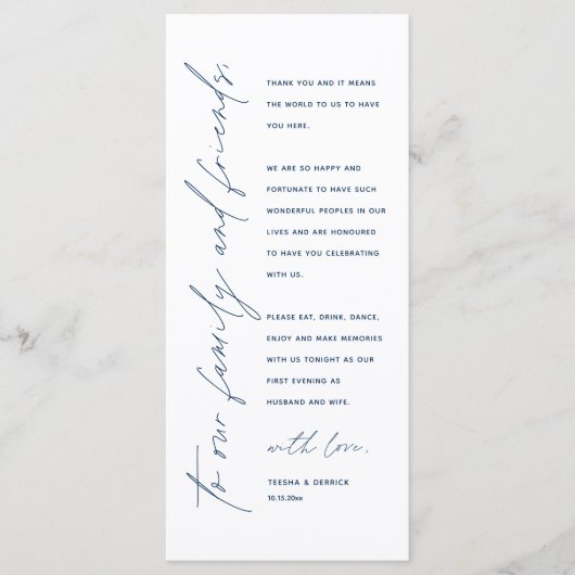 Minimale bruiloft Plaats instelling Hartelijk dank Programma (Voorkant)