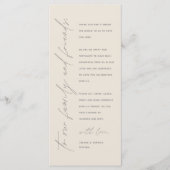 Minimale bruiloft Plaats instelling Hartelijk dank Programma (Voorkant)