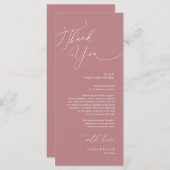 Minimale bruiloft Plaats instelling Hartelijk dank Programma (Voorkant / Achterkant)