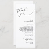 Minimale bruiloft Plaats instelling Hartelijk dank Programma (Voorkant / Achterkant)
