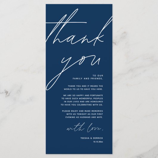 Minimale bruiloft Plaats instelling Hartelijk dank Programma (Voorkant)