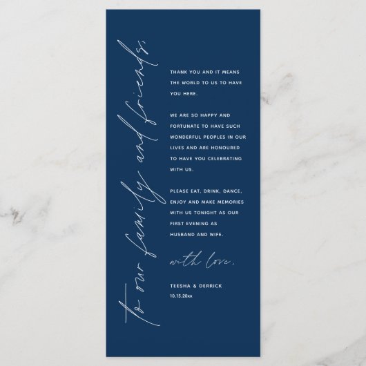 Minimale bruiloft Plaats instelling Hartelijk dank Programma (Voorkant)