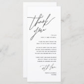 Minimale bruiloft Plaats instelling Hartelijk dank Programma (Voorkant / Achterkant)