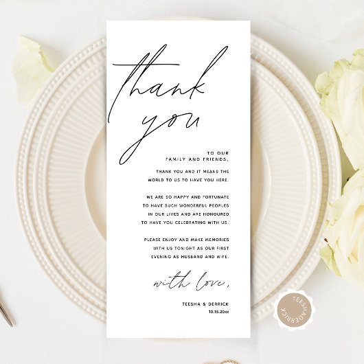 Minimale bruiloft Plaats instelling Hartelijk dank Programma