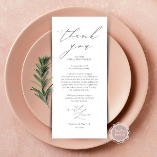 Minimale bruiloft Plaats instelling Hartelijk dank Programma