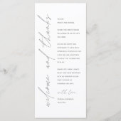 Minimale bruiloft Plaats instelling Hartelijk dank Programma (Voorkant)