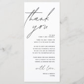 Minimale bruiloft Plaats instelling Hartelijk dank Programma (Voorkant)