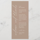 Minimale bruiloft Plaats instelling Hartelijk dank Programma (Voorkant)