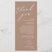 Minimale bruiloft Plaats instelling Hartelijk dank Programma (Voorkant)
