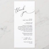 Minimale bruiloft Plaats instelling Hartelijk dank Programma (Voorkant)