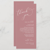 Minimale bruiloft Plaats instelling Hartelijk dank Programma (Voorkant / Achterkant)