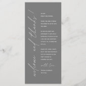 Minimale bruiloft Plaats instelling Hartelijk dank Programma (Voorkant)