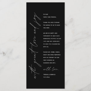 Minimale bruiloft Plaats instelling Hartelijk dank Programma