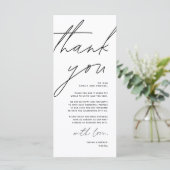 Minimale bruiloft Plaats instelling Hartelijk dank Programma (Staand voorkant)