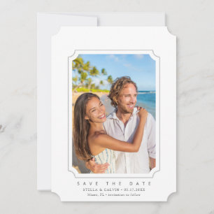 Minimale bruiloft QR Code Foto slaat de datum op Save The Date