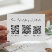 Minimale bruiloft QR-code RSVP Gift Registry Informatiekaartje