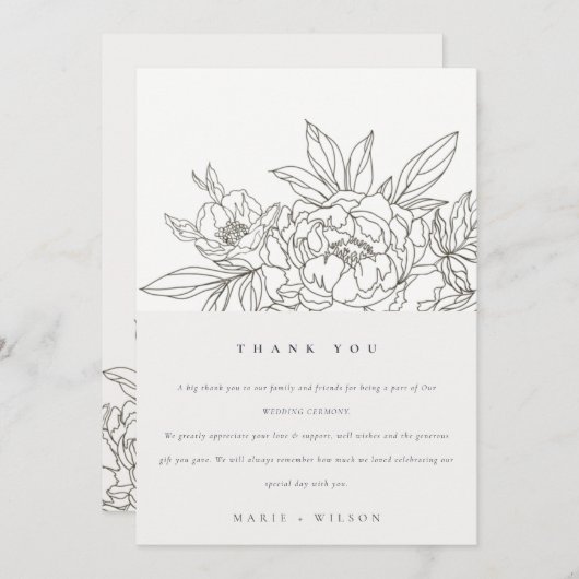 Minimale bruine bruine kever bedankkaart (Voorkant / Achterkant)