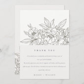 Minimale bruine schets elk jaar Jubileum Bedankkaart (Voorkant / Achterkant)