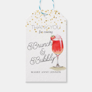 Minimale Brunch en Bruisende Cadeautags Cadeaulabel