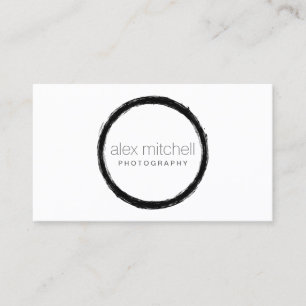 Minimale Brushstroke Circle Fotograaf Visitekaartje