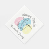 Minimale bunny Line Art Easter Eggs Spring Servet (Hoek)