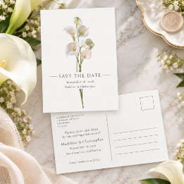 Minimale Calla-lelie Huwelijk Opslagdatum Briefkaart