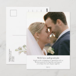 Minimale Calla Lelie Trouwfoto Dank Je Briefkaart