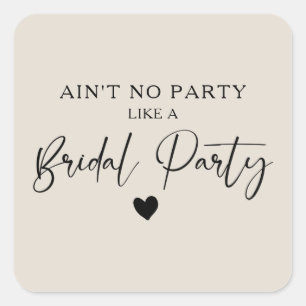 Minimale Calligrafie Bridal Party Vierkante Sticker