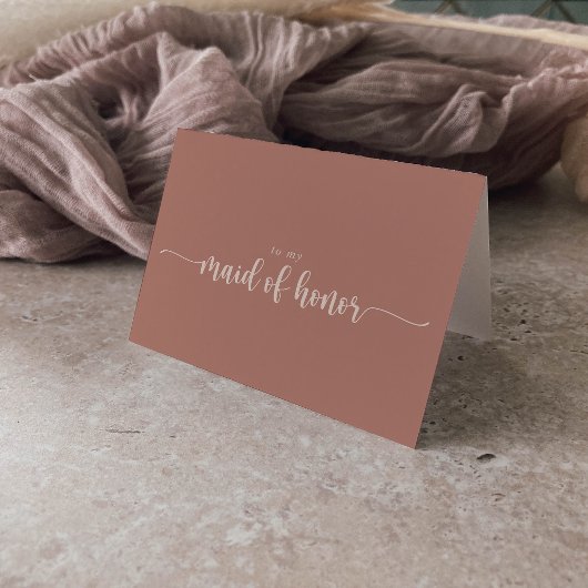 Minimale Calligrafie Terracotta Bridal Party Bedankkaart