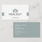 Minimale camera fotograaf Mint Two Side Visitekaartje (Voorkant / Achterkant)