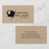 Minimale camerakop zonder vorm fotograaf visitekaartje (Voorkant / Achterkant)