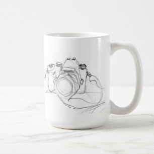 minimale camerasketch koffiemok