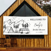 Minimale Camping Zwart Wit Bruidsdouche Spandoek