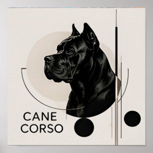 Minimale Cane Corso Moderne Hondenportret Poster