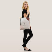 Minimale Canvas tas penseelstreek roze Bourgogne (Op model)