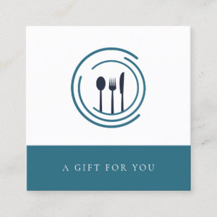 Minimale catering cadeaubon vierkante visitekaartje