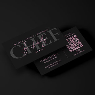Minimale Catering Kok Pink Zwart Visitekaartje