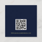 Minimale Celestial Navy Star QR Code Bruiloft Deta Informatiekaartje (Achterkant)